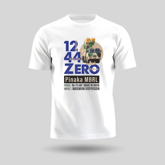 Pinaka MBRL | Round Neck Patriotic Unisex T-Shirt | Pure Cotton Luv My India Fashion | Indian Defence T-Shirt