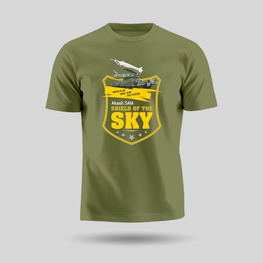 Akash SAM | Round Neck Patriotic Unisex T-Shirt | Pure Cotton Luv My India Fashion | Indian Defence T-Shirt
