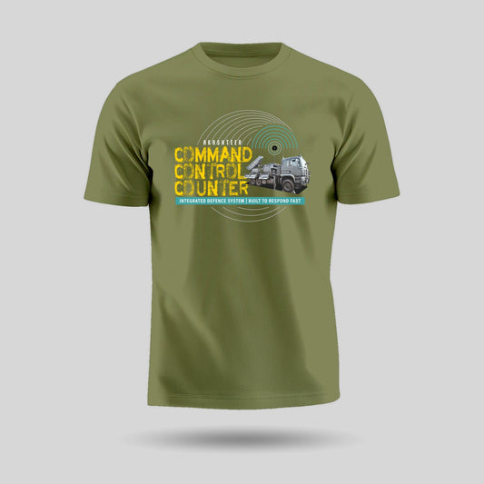 Akashteer | Round Neck Patriotic Unisex T-Shirt | Pure Cotton Luv My India Fashion | Indian Defence T-Shirt