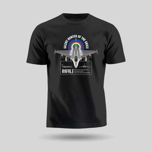 Rafale | Round Neck Patriotic Unisex T-Shirt | Pure Cotton Luv My India Fashion | Indian Defence T-Shirt