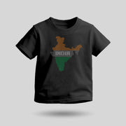 Indian Map | Round Neck Kids’ Unisex T-Shirt | Pure Cotton Luv My India Fashion | Tiranga / Tricolour Patriotic T-Shirt