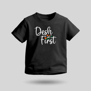Desh First | Round Neck Kids’ Unisex T-Shirt | Pure Cotton Luv My India Fashion | Patriotic T-Shirt