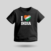 I Love India | Round Neck Kids’ Unisex T-Shirt | Pure Cotton Luv My India Fashion | Tiranga / Tricolour Patriotic T-Shirt