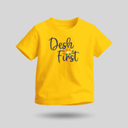 Desh First | Round Neck Kids’ Unisex T-Shirt | Pure Cotton Luv My India Fashion | Patriotic T-Shirt