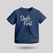 Desh First | Round Neck Kids’ Unisex T-Shirt | Pure Cotton Luv My India Fashion | Patriotic T-Shirt
