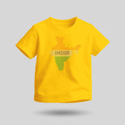 Indian Map | Round Neck Kids’ Unisex T-Shirt | Pure Cotton Luv My India Fashion | Tiranga / Tricolour Patriotic T-Shirt