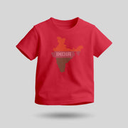 Indian Map | Round Neck Kids’ Unisex T-Shirt | Pure Cotton Luv My India Fashion | Tiranga / Tricolour Patriotic T-Shirt