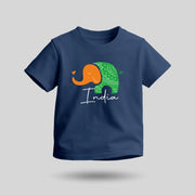 Tiranga Elephant | Round Neck Kids’ Unisex T-Shirt | Pure Cotton Luv My India Fashion | Patriotic T-Shirt