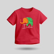 Tiranga Elephant | Round Neck Kids’ Unisex T-Shirt | Pure Cotton Luv My India Fashion | Patriotic T-Shirt
