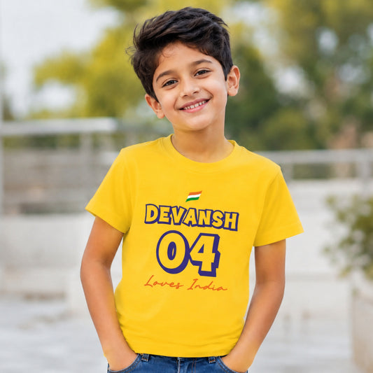Kids Name Sporty Jersey T-Shirt | Customisable Name & Number