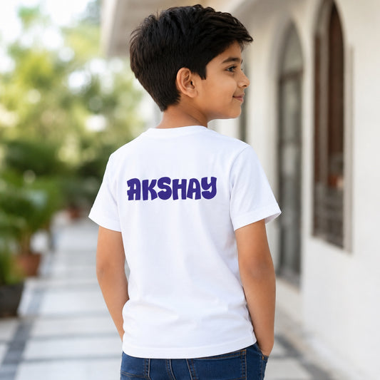 Kids Name Tricolour Blossom T-Shirt | Customisable