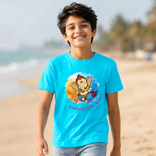 Kids' Name Ganpati Bappa Morya T-Shirt | Customisable Name