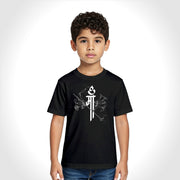 Maa Design | Round Neck Kids’ Unisex T-Shirt | Pure Cotton Luv My India Fashion | Navratri Spiritual T-Shirt