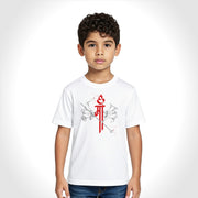Maa Design | Round Neck Kids’ Unisex T-Shirt | Pure Cotton Luv My India Fashion | Navratri Spiritual T-Shirt