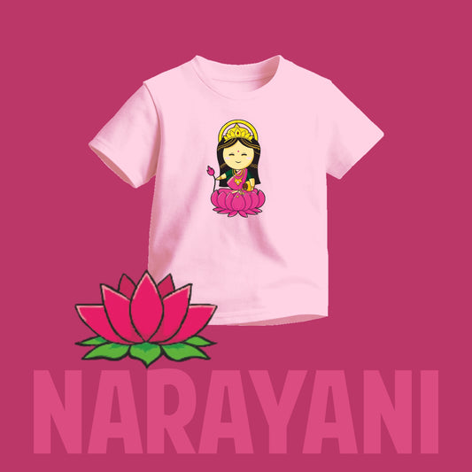 Maa Laxmi | Round Neck Kids’ Unisex T-Shirt | Pure Cotton Luv My India Fashion | Narayani Spiritual T-Shirt