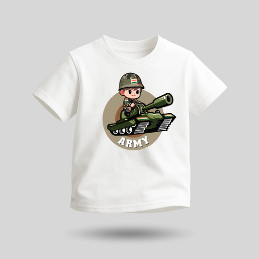 Indian Army | Round Neck Kids’ Unisex T-Shirt | Pure Cotton Luv My India Fashion | Patriotic T-Shirt