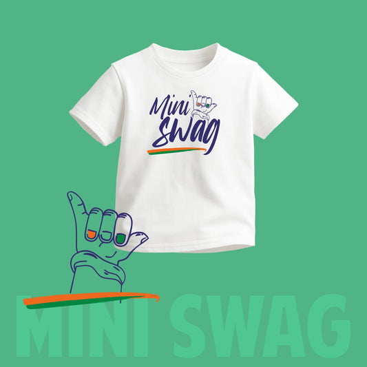 Mini Swag | Round Neck Kids’ Unisex T-Shirt | Pure Cotton Luv My India Fashion | Patriotic T-Shirt