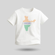 Indian Map | Round Neck Kids’ Unisex T-Shirt | Pure Cotton Luv My India Fashion | Tiranga / Tricolour Patriotic T-Shirt