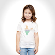 Indian Map | Round Neck Kids’ Unisex T-Shirt | Pure Cotton Luv My India Fashion | Tiranga / Tricolour Patriotic T-Shirt