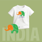 Tiranga Elephant | Round Neck Kids’ Unisex T-Shirt | Pure Cotton Luv My India Fashion | Patriotic T-Shirt