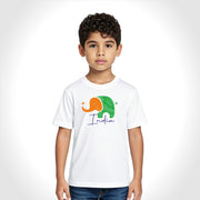 Tiranga Elephant | Round Neck Kids’ Unisex T-Shirt | Pure Cotton Luv My India Fashion | Patriotic T-Shirt