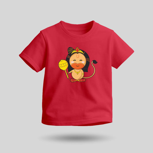 Lord Hanuman | Round Neck Kids’ Unisex T-Shirt | Pure Cotton Luv My India Fashion | Bajrangbali Spiritual T-Shirt