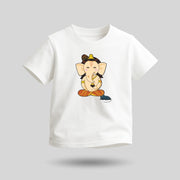 Lord Ganesha | Round Neck Kids’ Unisex T-Shirt | Pure Cotton Luv My India Fashion | Ganpati Bappa Spiritual T-Shirt