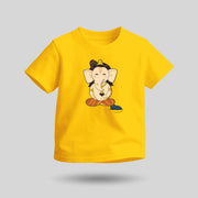 Lord Ganesha | Round Neck Kids’ Unisex T-Shirt | Pure Cotton Luv My India Fashion | Ganpati Bappa Spiritual T-Shirt