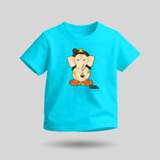 Lord Ganesha | Round Neck Kids’ Unisex T-Shirt | Pure Cotton Luv My India Fashion | Ganpati Bappa Spiritual T-Shirt