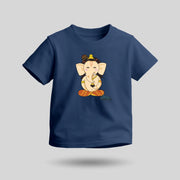 Lord Ganesha | Round Neck Kids’ Unisex T-Shirt | Pure Cotton Luv My India Fashion | Ganpati Bappa Spiritual T-Shirt