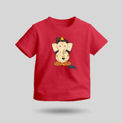 Lord Ganesha | Round Neck Kids’ Unisex T-Shirt | Pure Cotton Luv My India Fashion | Ganpati Bappa Spiritual T-Shirt