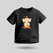 Lord Ganesha | Round Neck Kids’ Unisex T-Shirt | Pure Cotton Luv My India Fashion | Ganpati Bappa Spiritual T-Shirt