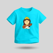 Saraswati Mata | Round Neck Kids’ Unisex T-Shirt | Pure Cotton Luv My India Fashion | Goddess Saraswati Spiritual T-Shirt
