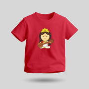 Saraswati Mata | Round Neck Kids’ Unisex T-Shirt | Pure Cotton Luv My India Fashion | Goddess Saraswati Spiritual T-Shirt