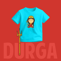 Maa Durga | Round Neck Kids’ Unisex T-Shirt | Pure Cotton Luv My India Fashion | Goddess Durga Spiritual T-Shirt