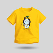 Lord Krishna | Round Neck Kids’ Unisex T-Shirt | Pure Cotton Luv My India Fashion | Shri Krishna Spiritual T-Shirt