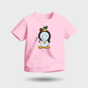 Lord Krishna | Round Neck Kids’ Unisex T-Shirt | Pure Cotton Luv My India Fashion | Shri Krishna Spiritual T-Shirt