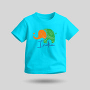 Tiranga Elephant | Round Neck Kids’ Unisex T-Shirt | Pure Cotton Luv My India Fashion | Patriotic T-Shirt