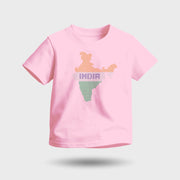 Indian Map | Round Neck Kids’ Unisex T-Shirt | Pure Cotton Luv My India Fashion | Tiranga / Tricolour Patriotic T-Shirt