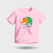 Tiranga Elephant | Round Neck Kids’ Unisex T-Shirt | Pure Cotton Luv My India Fashion | Patriotic T-Shirt