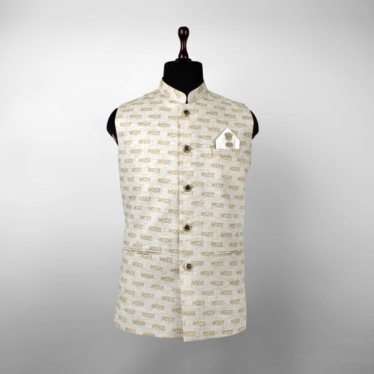 Bharat Script | Ethnic Jacket | Authentic Khadi Cotton