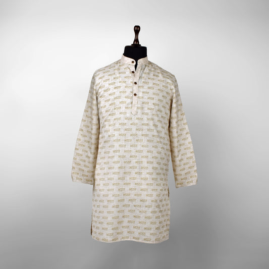 Bharat Script | Ethnic Long Kurta | Authentic Khadi Cotton