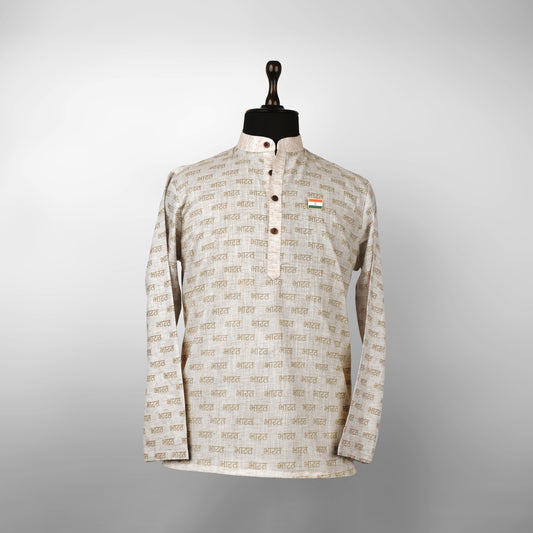 Bharat Script | Ethnic Short Kurta | Authentic Khadi Cotton
