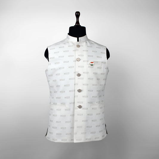 Bharat Script | Ethnic Jacket | Authentic Silk Material