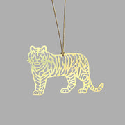 Tiger Car Hanging Accessory | Luv My India National Symbol 2.5x2 Inch Brass Car Hanging Accessory
