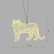 Tiger Car Hanging Accessory | Luv My India National Symbol 2.5x2 Inch Brass Car Hanging Accessory