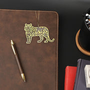 Tiger Bookmark | Luv My India National Symbol 2.5x2 Inch Brass Bookmark