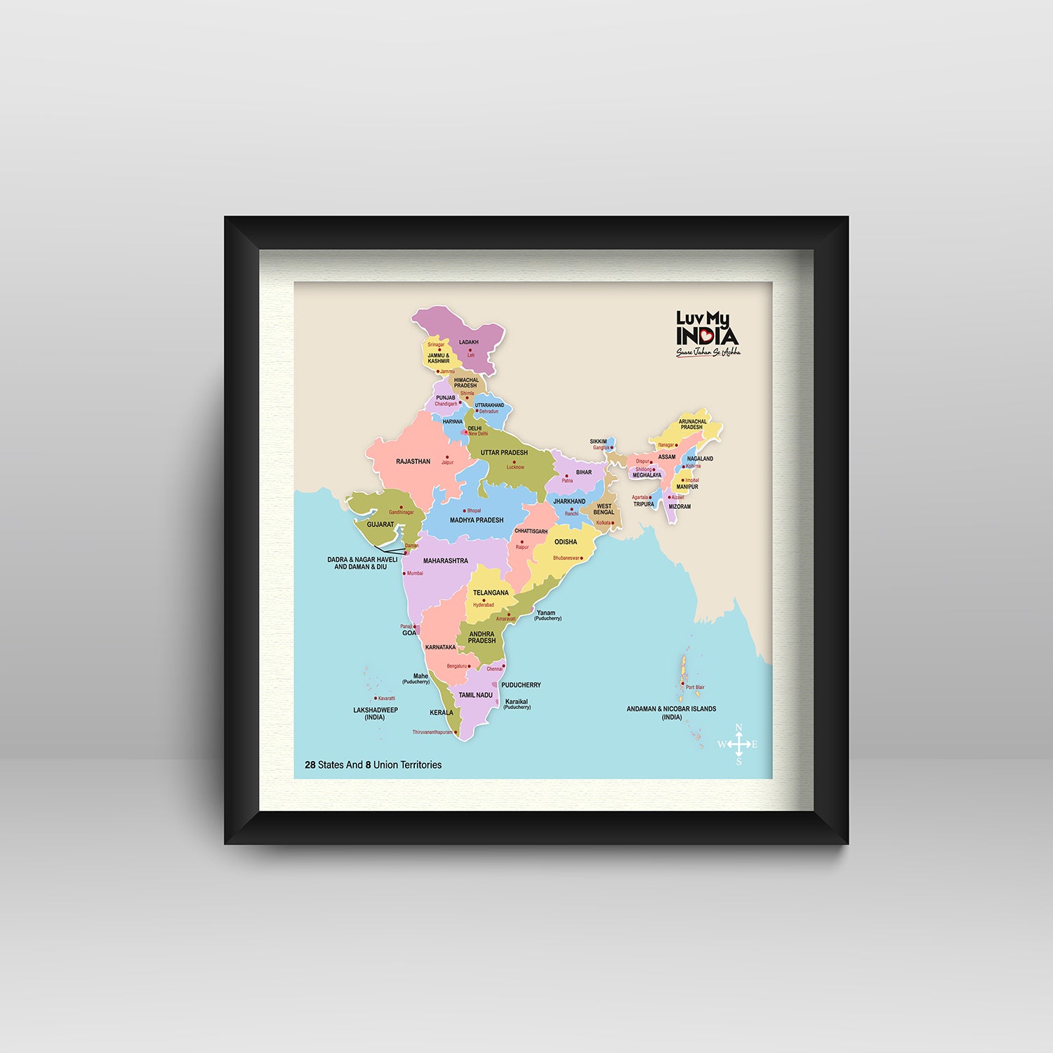Background India Map Frame Patriotic Frames India | Tiranga & Map Frames | Luv My India