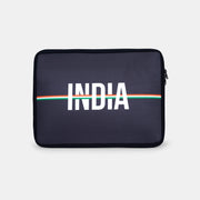 India | Patriotic Black Sleeve Case Cover Laptop Bag For Men & Women | Luv My India 14.5x11 Inch Waterproof Shock Absorber Laptop/MacBook, Office/College Laptop Bag | 3 Layer Padded Polyester Sponge Laptop Bag