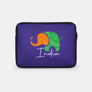 Tiranga Elephant | Patriotic Blue Sleeve Case Cover Laptop Bag For Men & Women | Luv My India 14.5x11 Inch Waterproof Shock Absorber Laptop/MacBook, Office/College Laptop Bag | 3 Layer Padded Polyester Sponge Laptop Bag